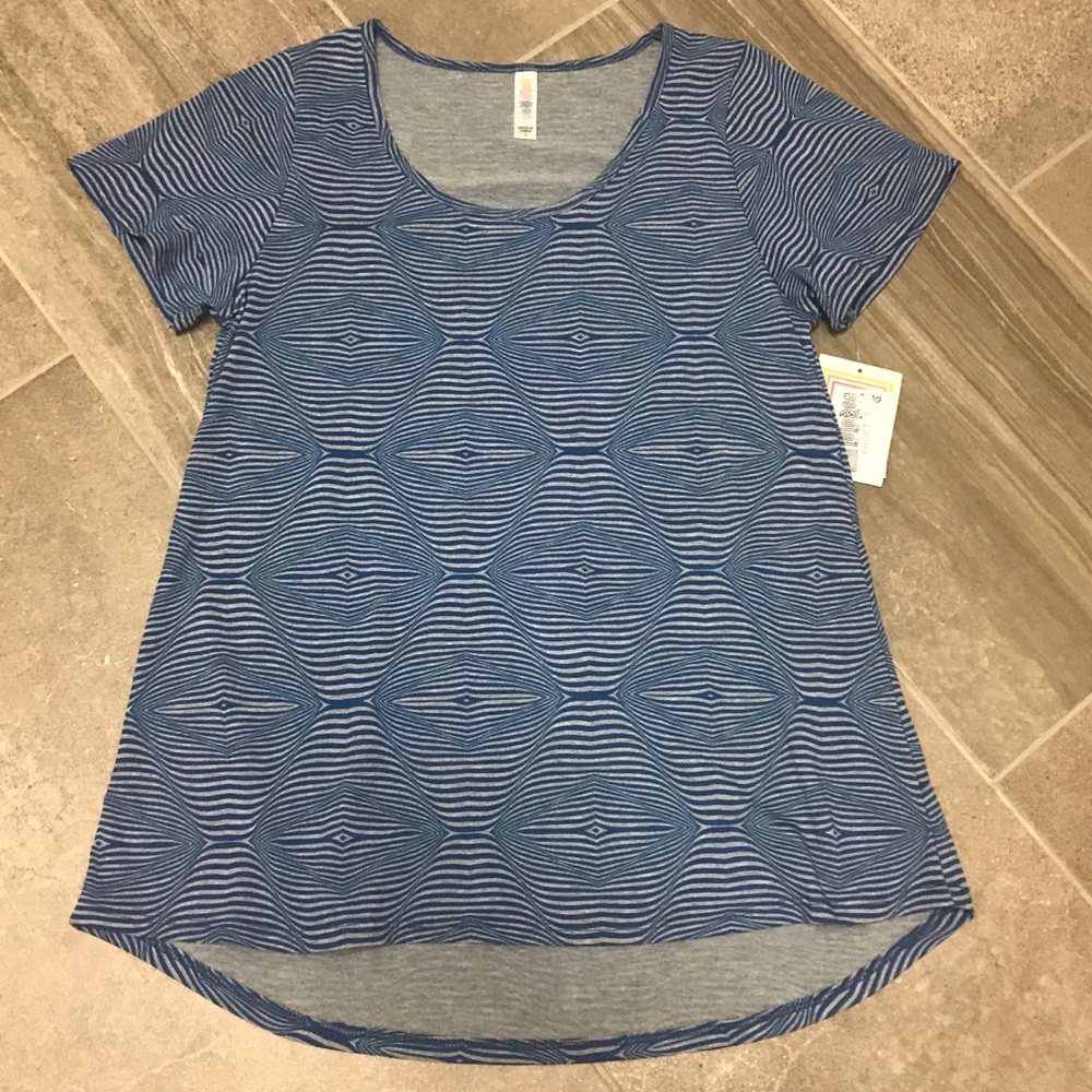 LuLaRoe Royal Blue/Heathered Gray Classic Tee